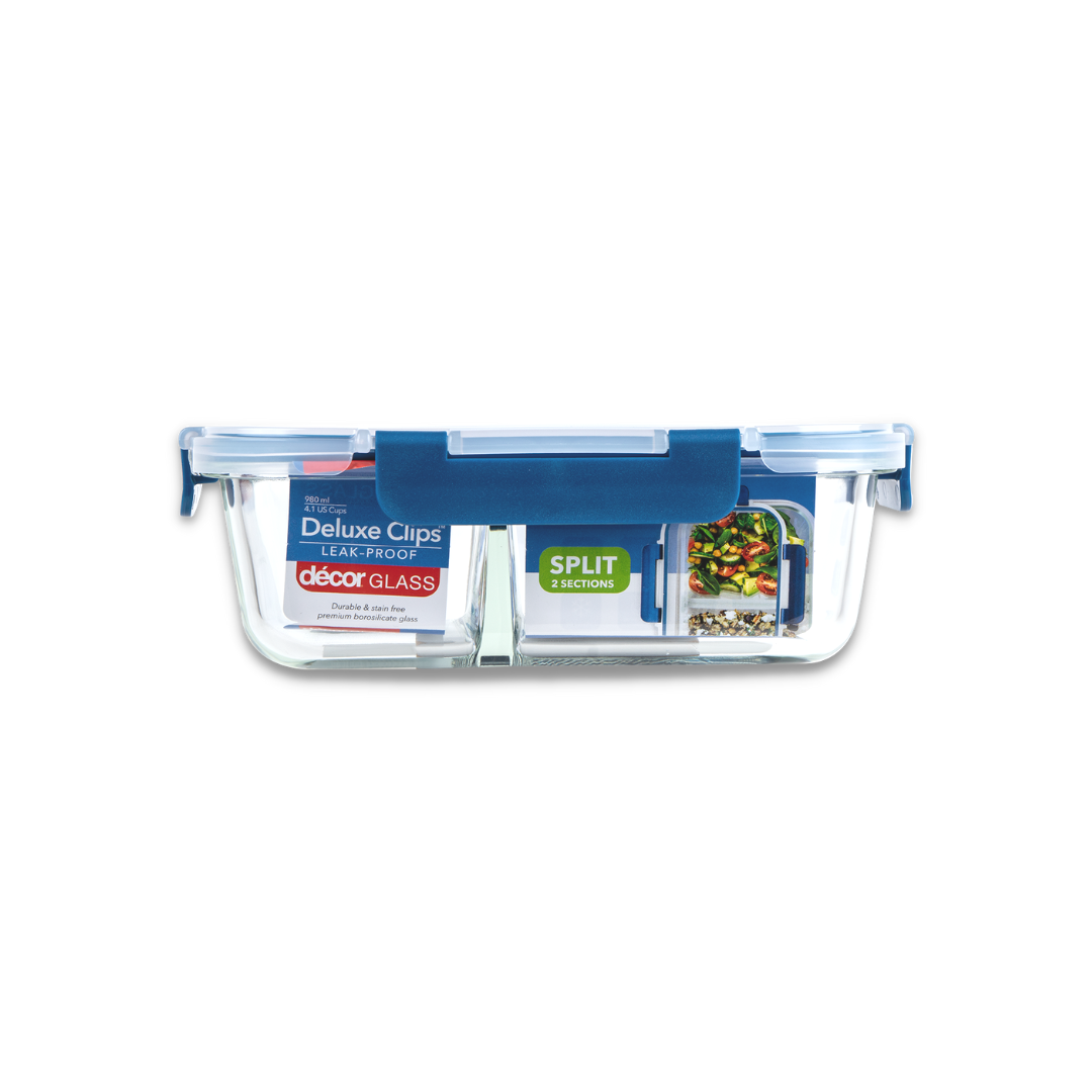 Glass Container, Split Oblong, 980ml