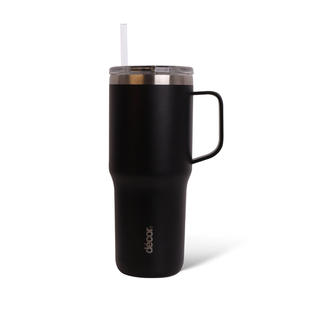 Stainless Steel XL Travel Tumbler, Black, 880ml