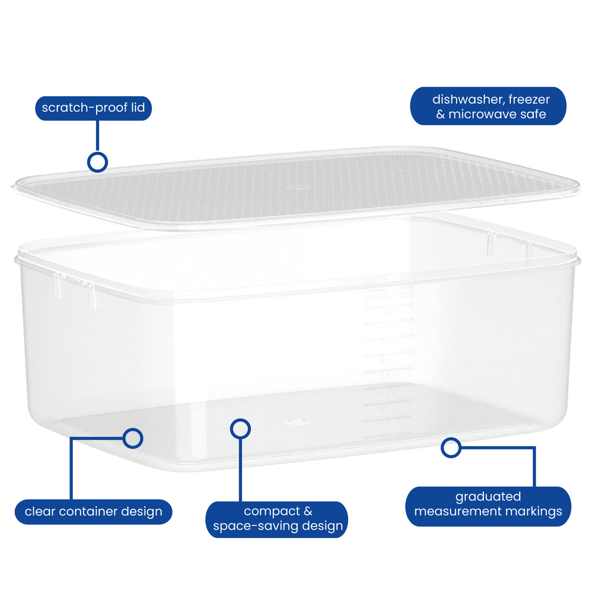 Food Container, Oblong, 10L