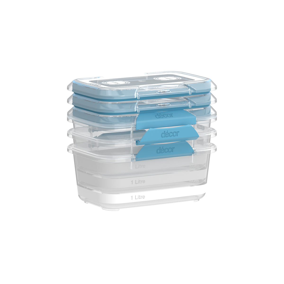 Food Containers, Oblong, 1L, Set
