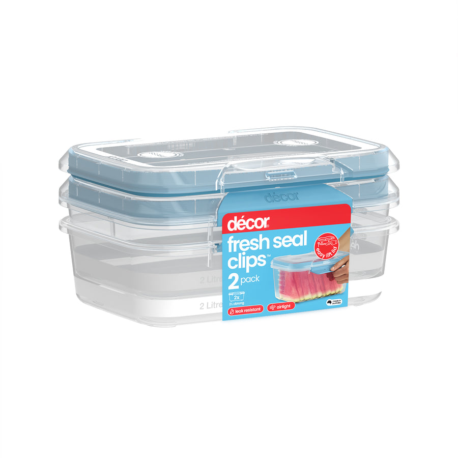 Food Containers, Oblong, 2L, Set