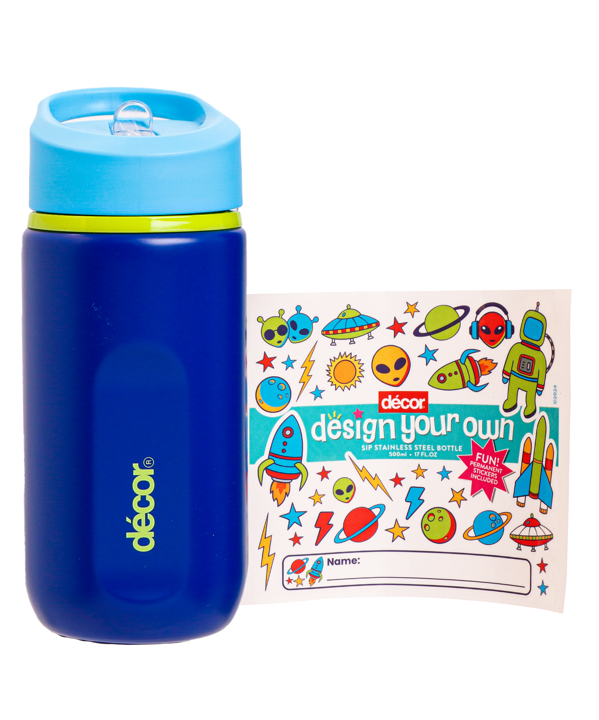 Sip Straw Stainless Steel Bottle, Dark Blue, 500ml