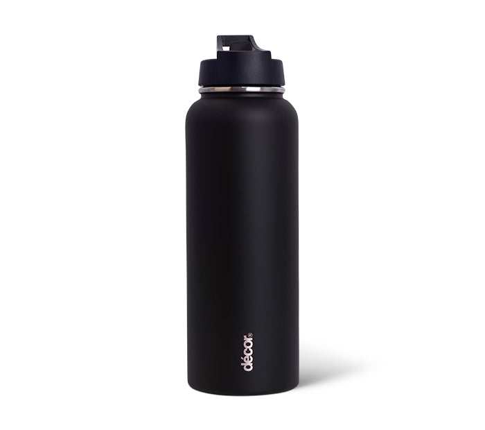 Flip Active Stainless Steel Bottle, Black, 1.1L