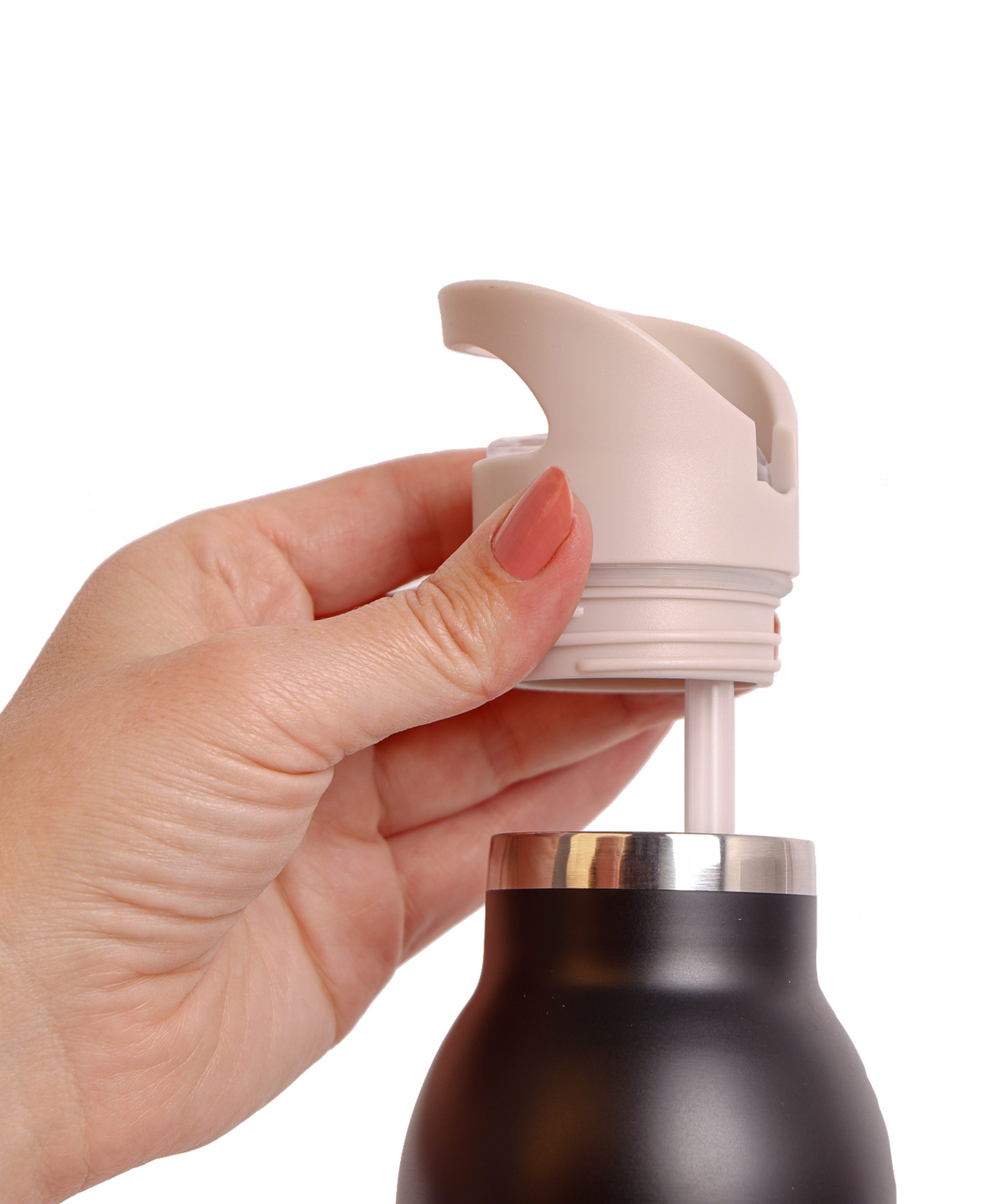 Snap n Seal Double Wall Stainless Steel Bottle, Black 600ml