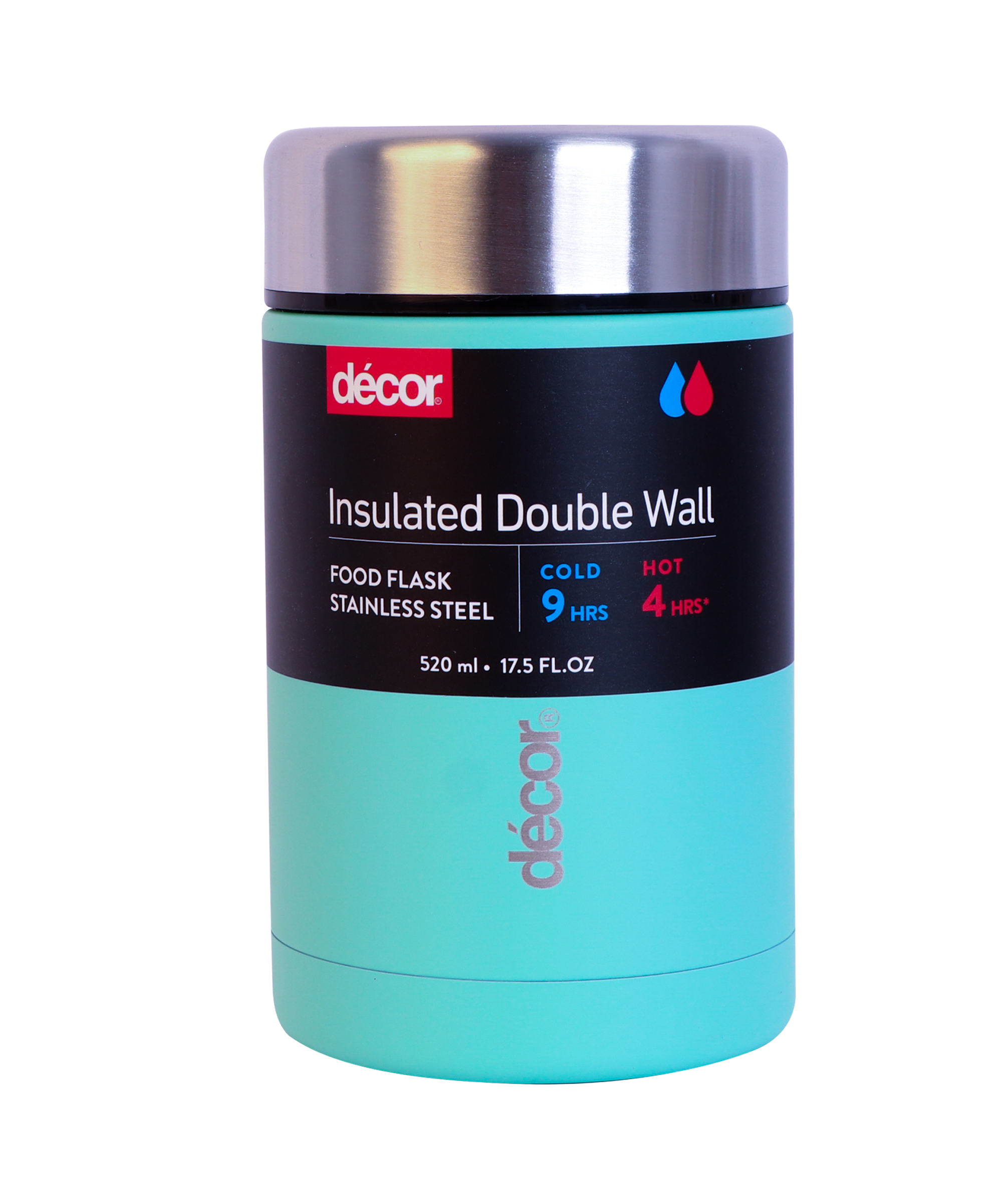 Insulated Double Wall Food Flask, Mint, 520ml