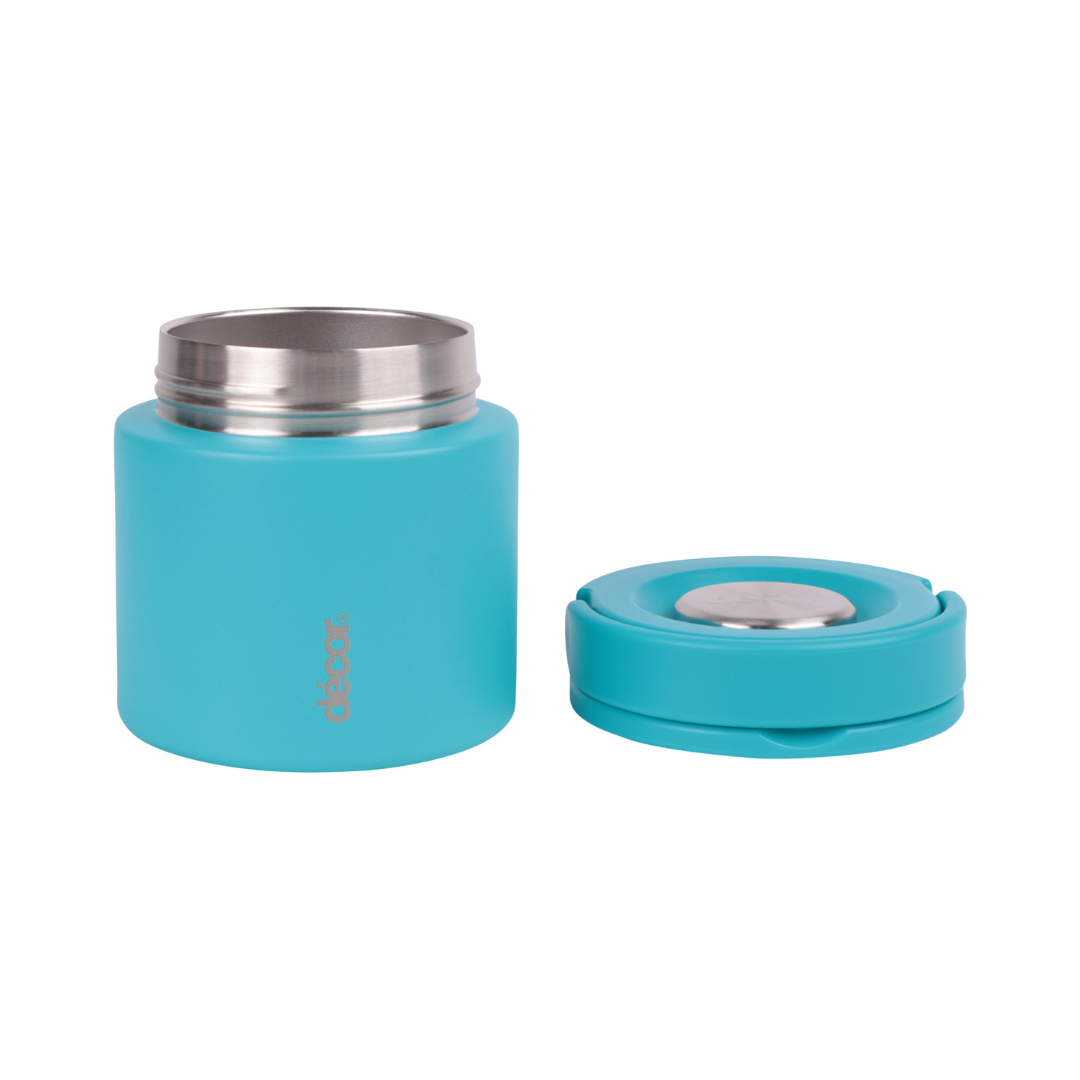 Insulated Double Wall Food Flask, Turquoise, 600ml