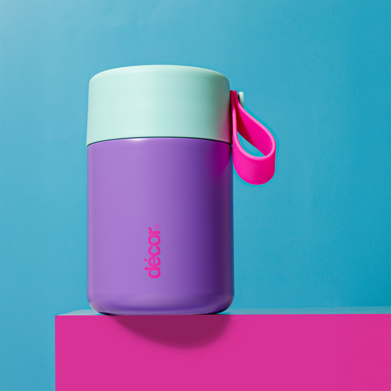 Insulated Double Wall Food Flask, Purple, 350ml