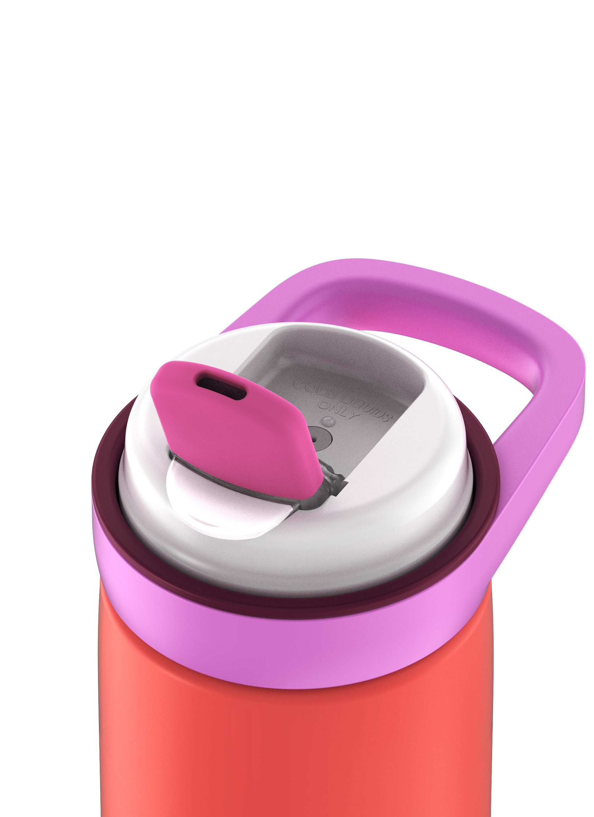 Soft Sip Insulated Stainless Steel Bottle with Rigid Handle, 500mL | Orange