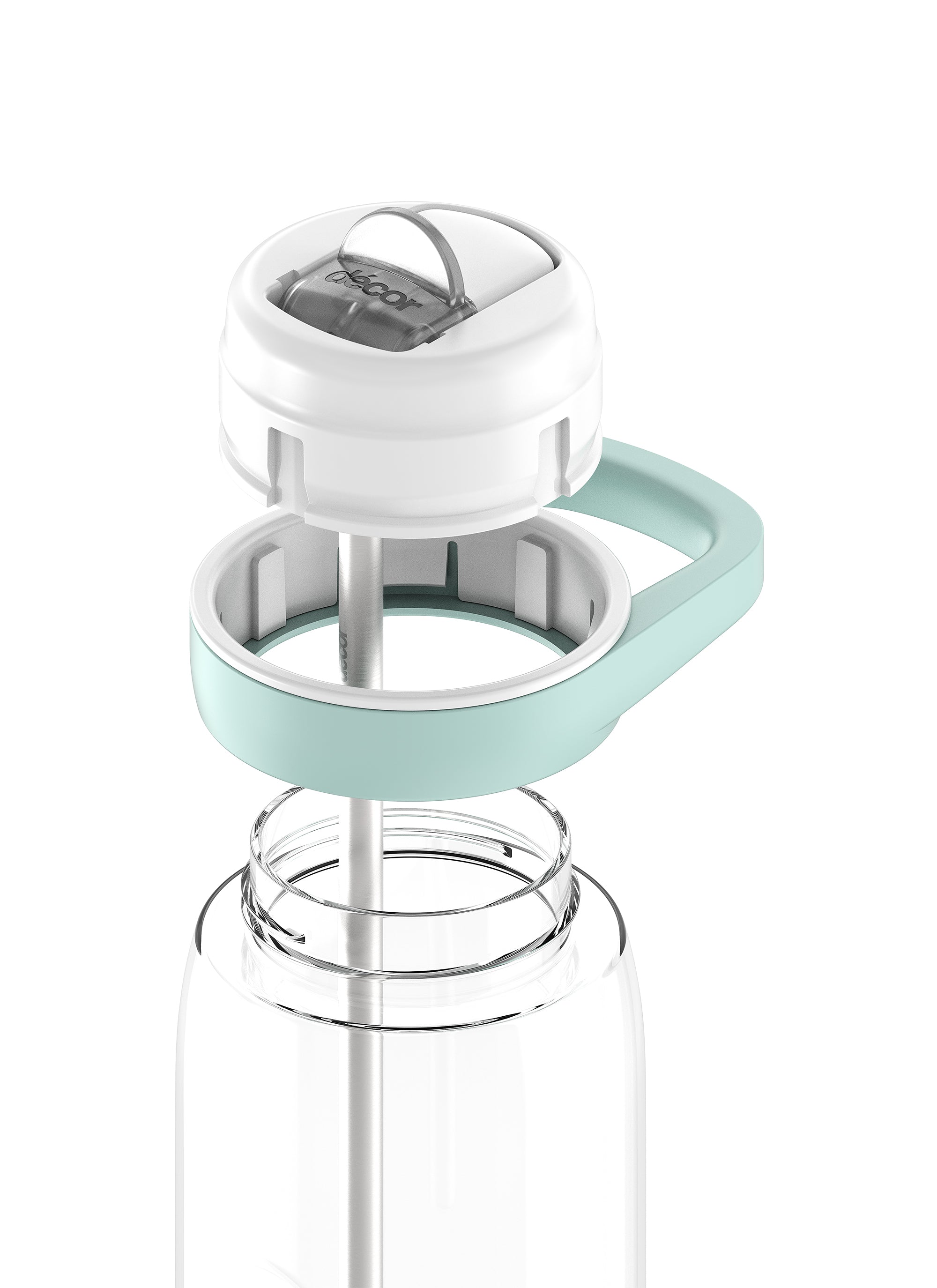 Soft-Sip Tritan™ Bottle with Rigid Handle and Stainless Steel Straw, 1L