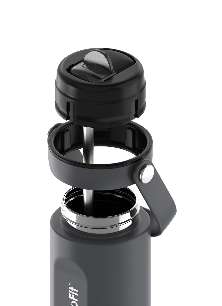 Soft Sip Stainless Steel Bottle with Rigid Handle and Stainless Steel Straw, 500mL
