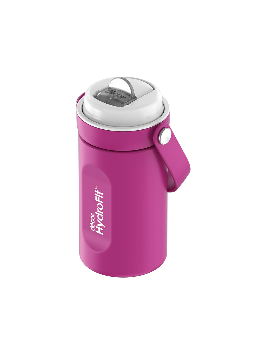 Soft Sip Stainless Steel Bottle with Rigid Handle and Stainless Steel Straw, 500mL