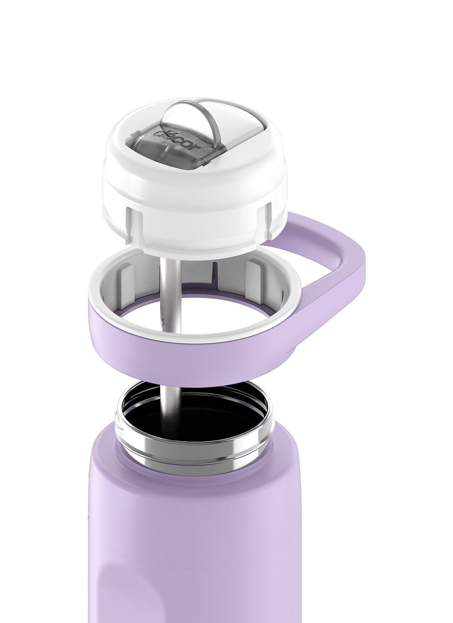 Soft Sip Stainless Steel Bottle with Rigid Handle and Stainless Steel Straw, 750mL