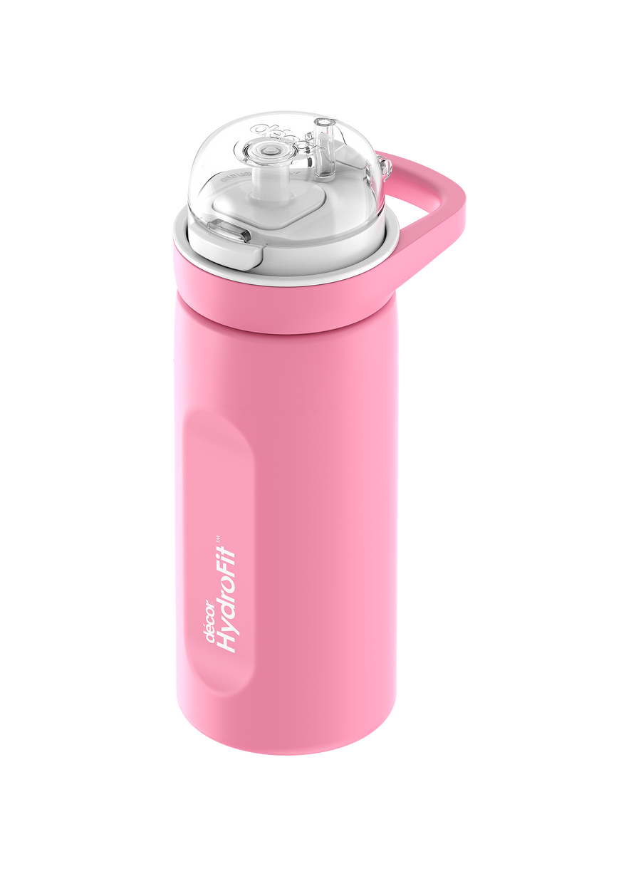 Deluxe Sip Stainless Steel Bottle with Rigid Handle and Stainless Steel Straw, 750mL