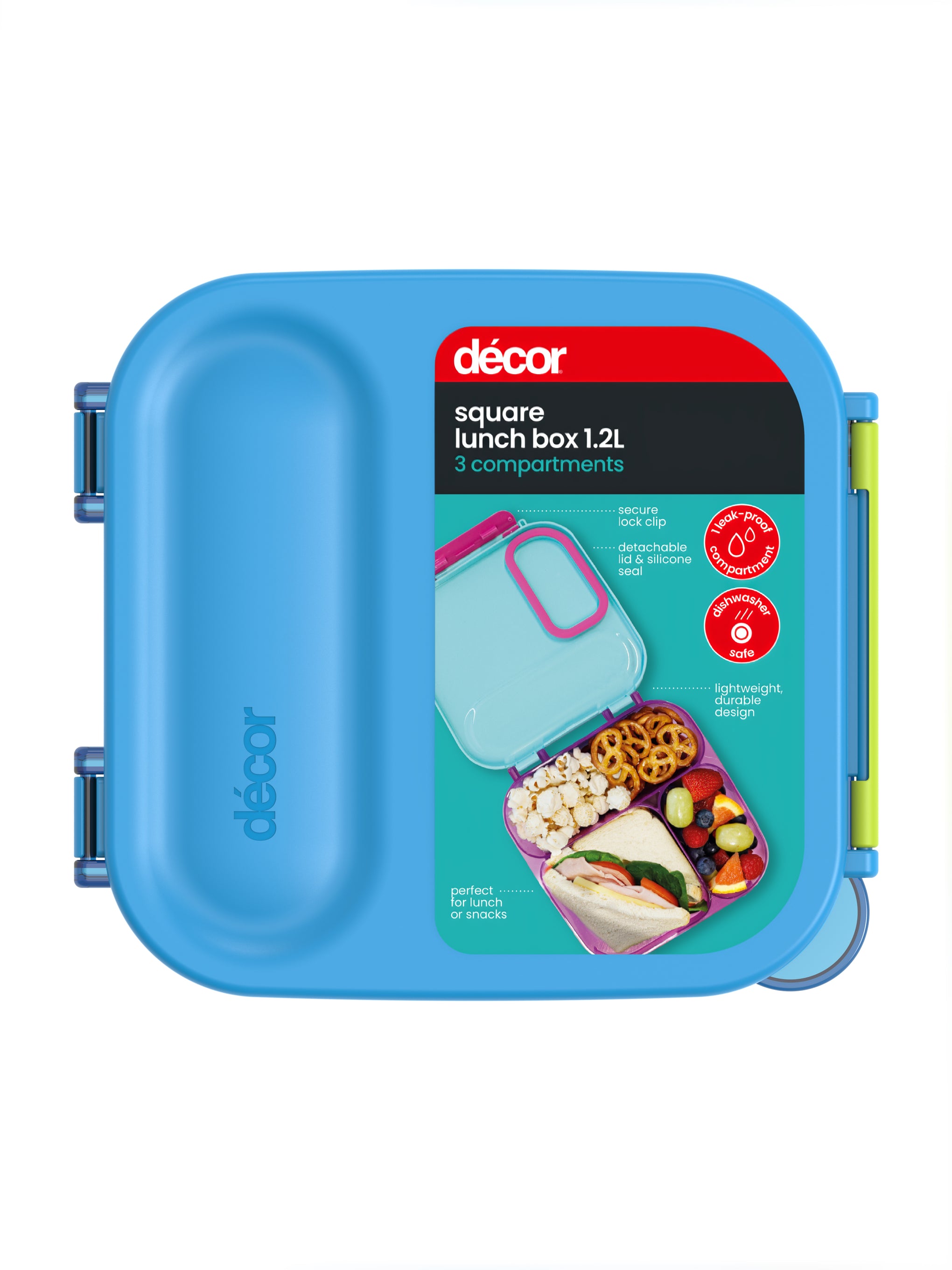 1.2L Square Lunch Box Blue