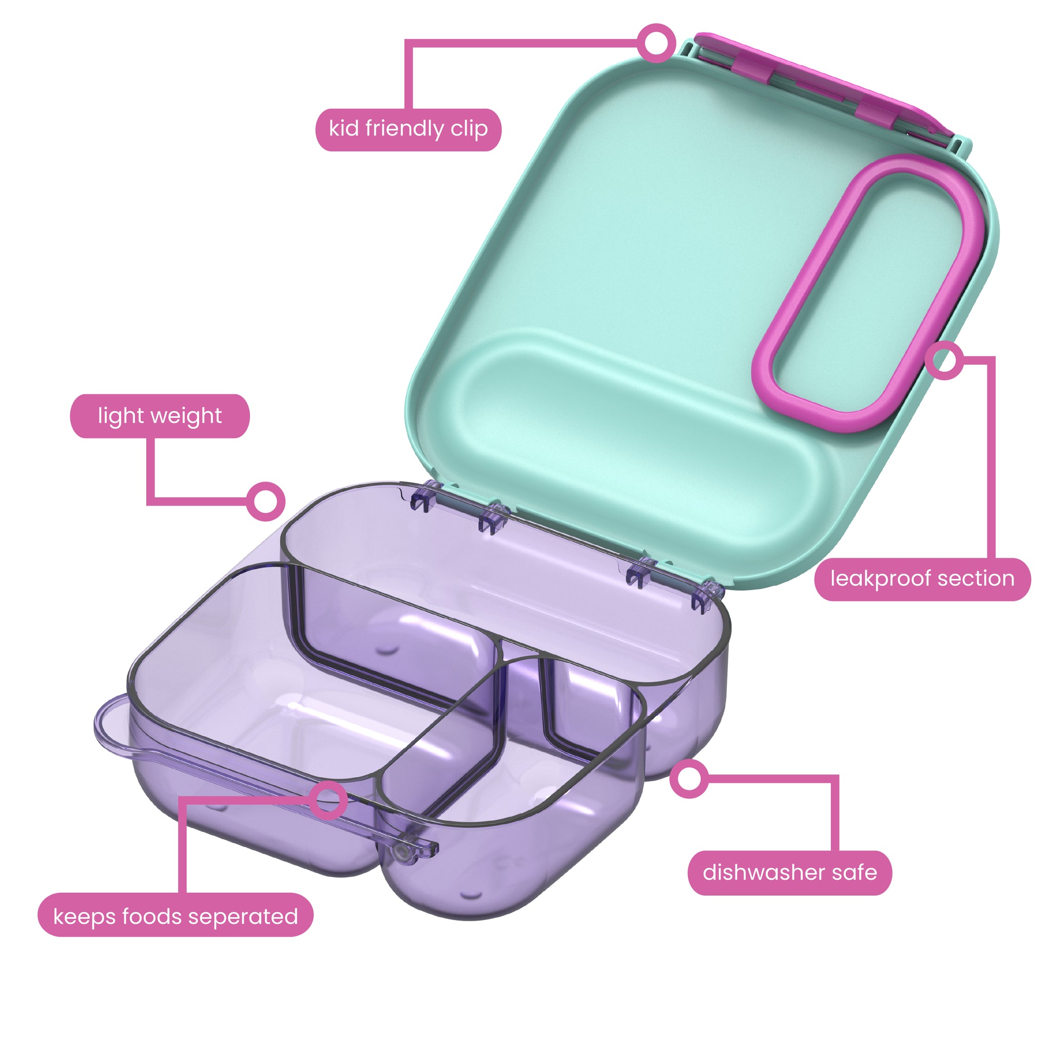 1.2L Square Lunch Box Mint