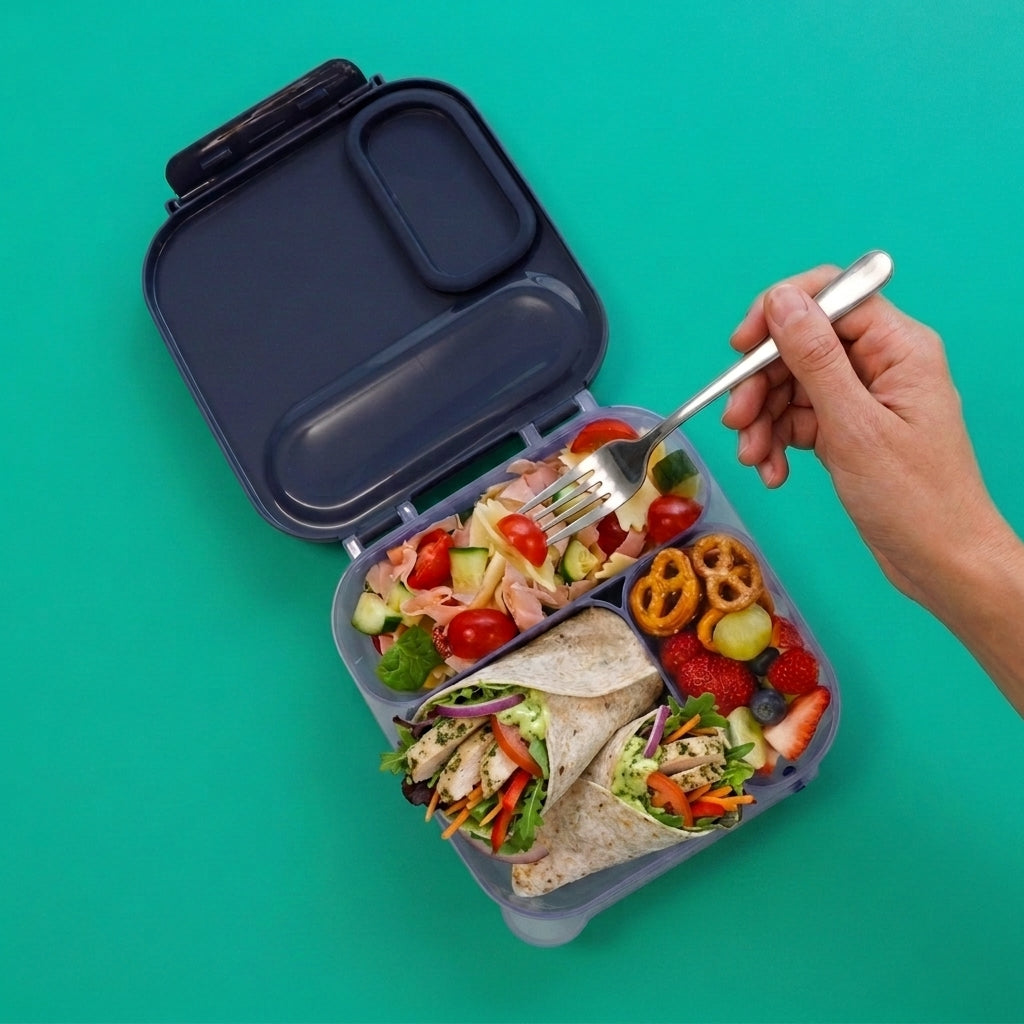 1.2L Square Lunch Box Navy