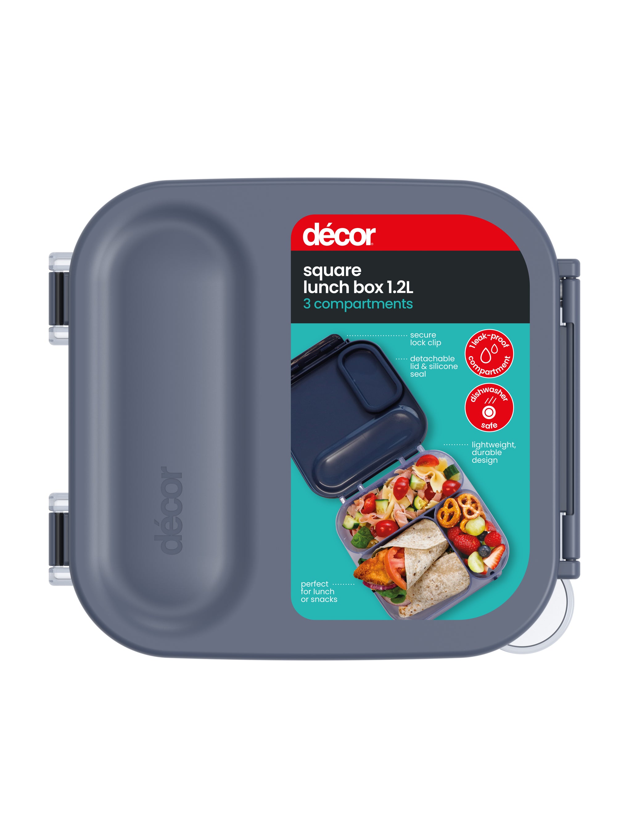 1.2L Square Lunch Box Navy