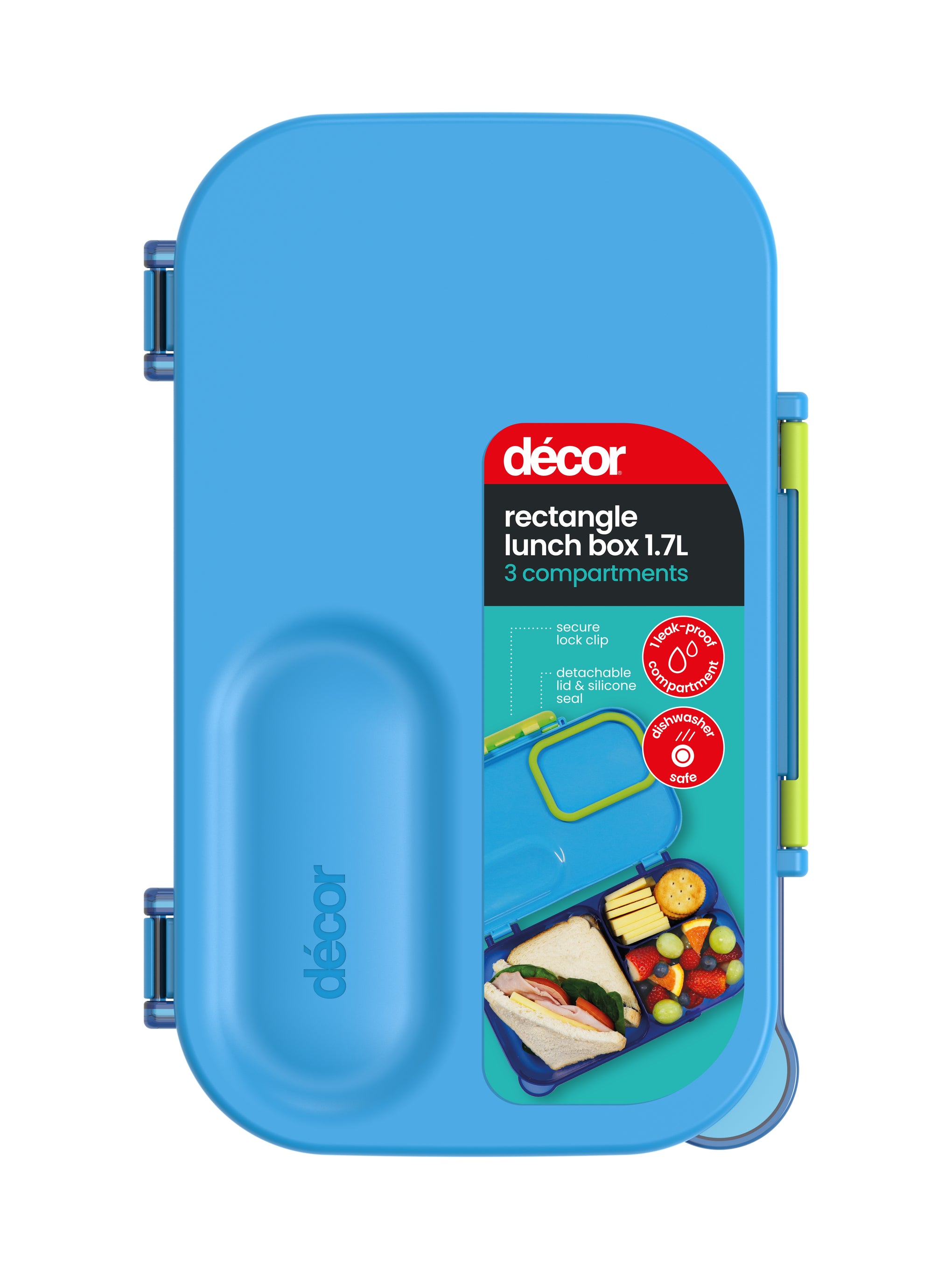1.7L Rectangle Lunch Box Blue