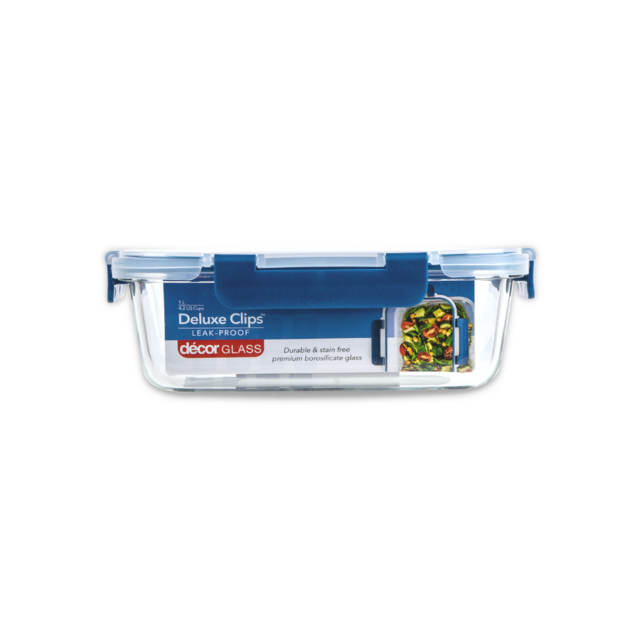 Glass Container, Oblong, 1L