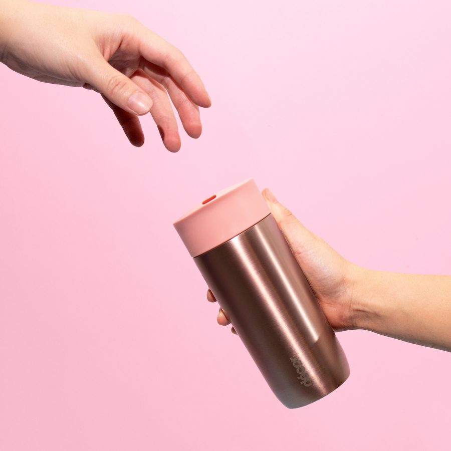 Insulated Double Wall Coffee Cup, Rose Gold, 350ml