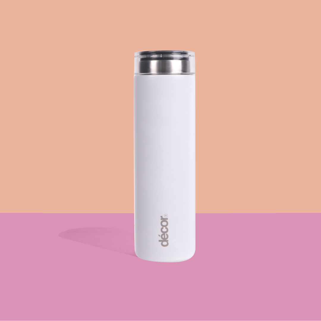 Insulated Double Wall Thermal Flask, White, 300ml