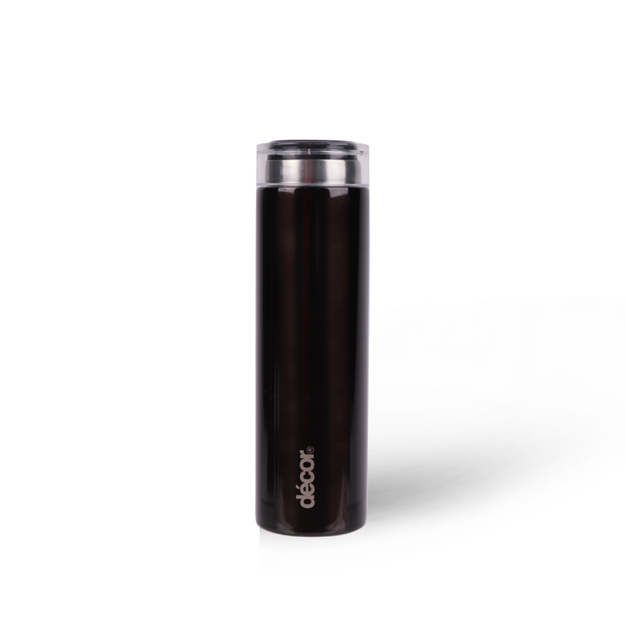 Insulated Double Wall Thermal Flask, Black, 300ml