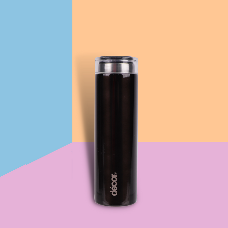 Insulated Double Wall Thermal Flask, Black, 300ml